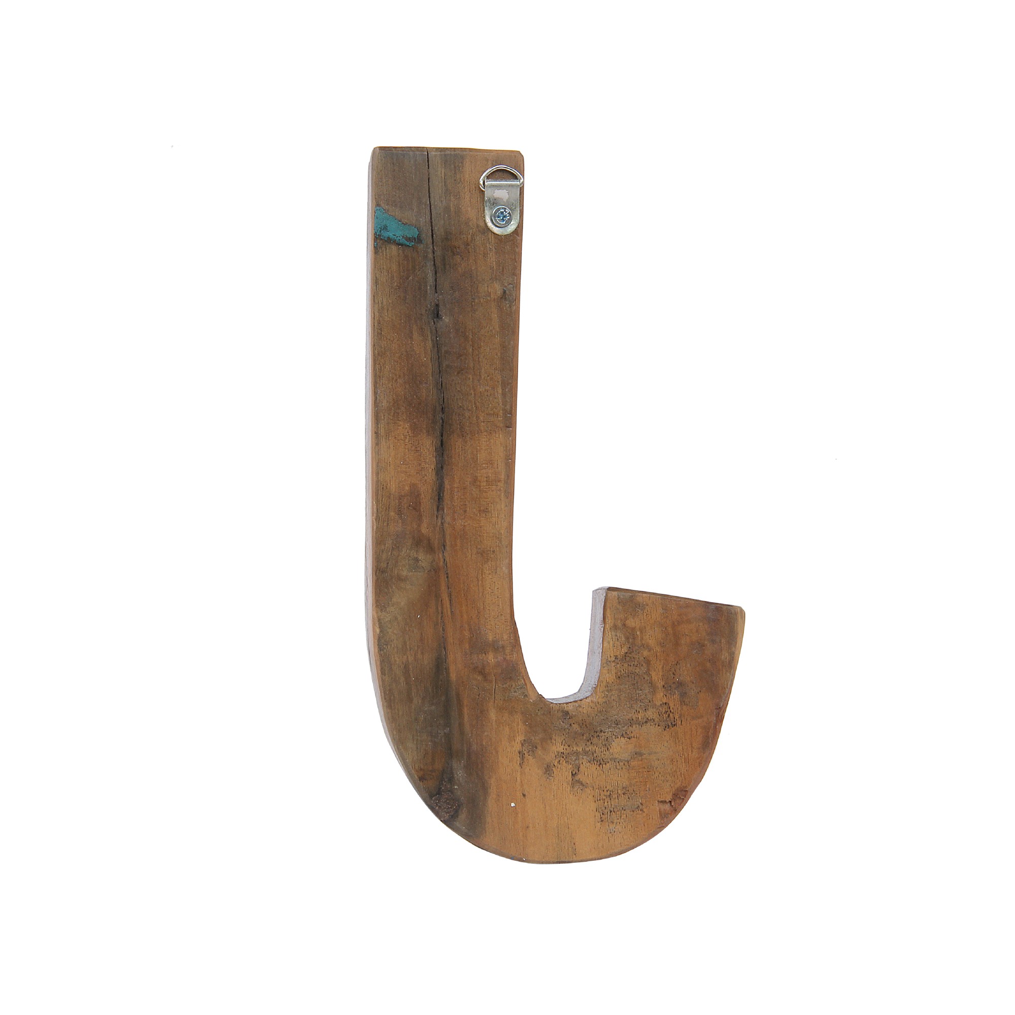 Holzbuchstabe 'J', mehrfarbig, T 2,5 cm, B 13 cm, H 19 cm von fischer's lagerhaus