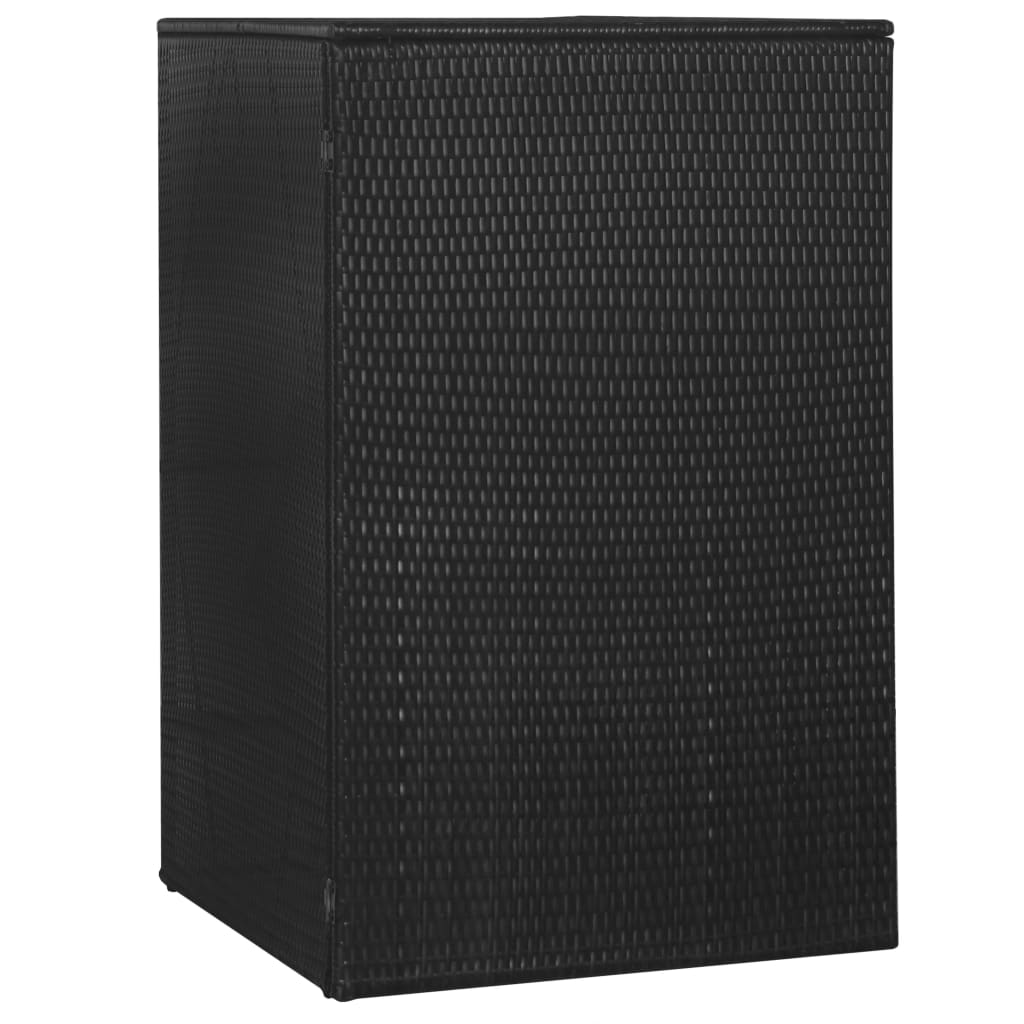 Abri de poubelle simple noir 76x78x120 cm résine tressée