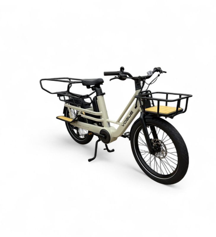 Vogue - Wonder Longtail - Elektrische Longtail Bakfiets - Grijs - 24 inch - 180 kg Draagvermogen - Dubbele 48V Accu - Shimano 7 Versnellingen - Hydraulische Remmen