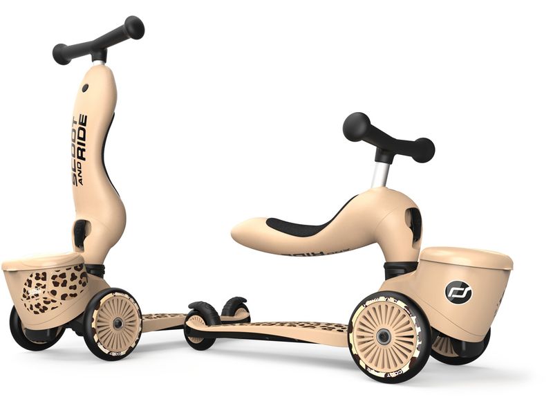 Scoot and Ride Scooter Leopard Beige Scooter mit Sitz