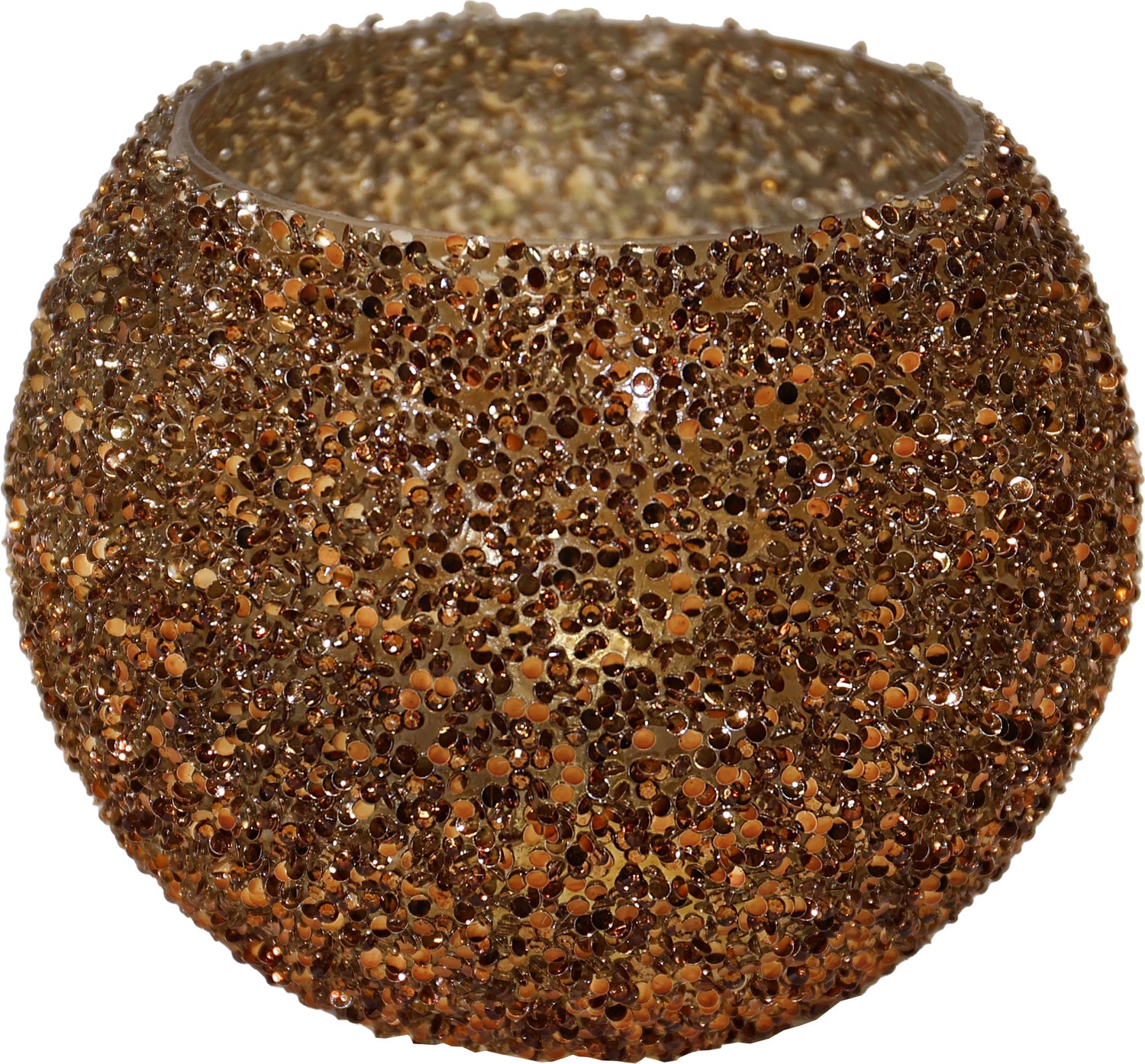 Mega Collections waxinelichthouder Strass oranje D 16 H 12 cm