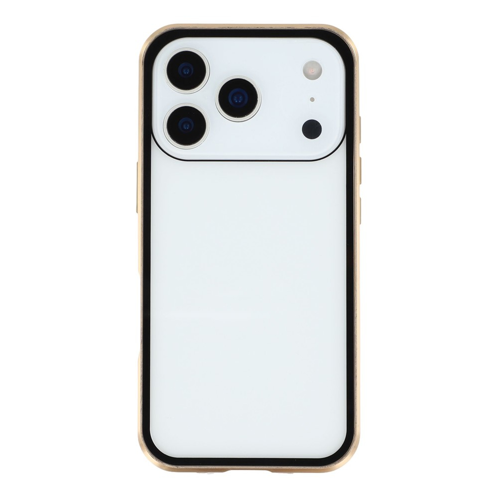 iPhone 17 Pro Magnetische Alu Schutzhülle mit Panzer Glas Backcover   Displayschutz (Magnet-Technologie) - Gold