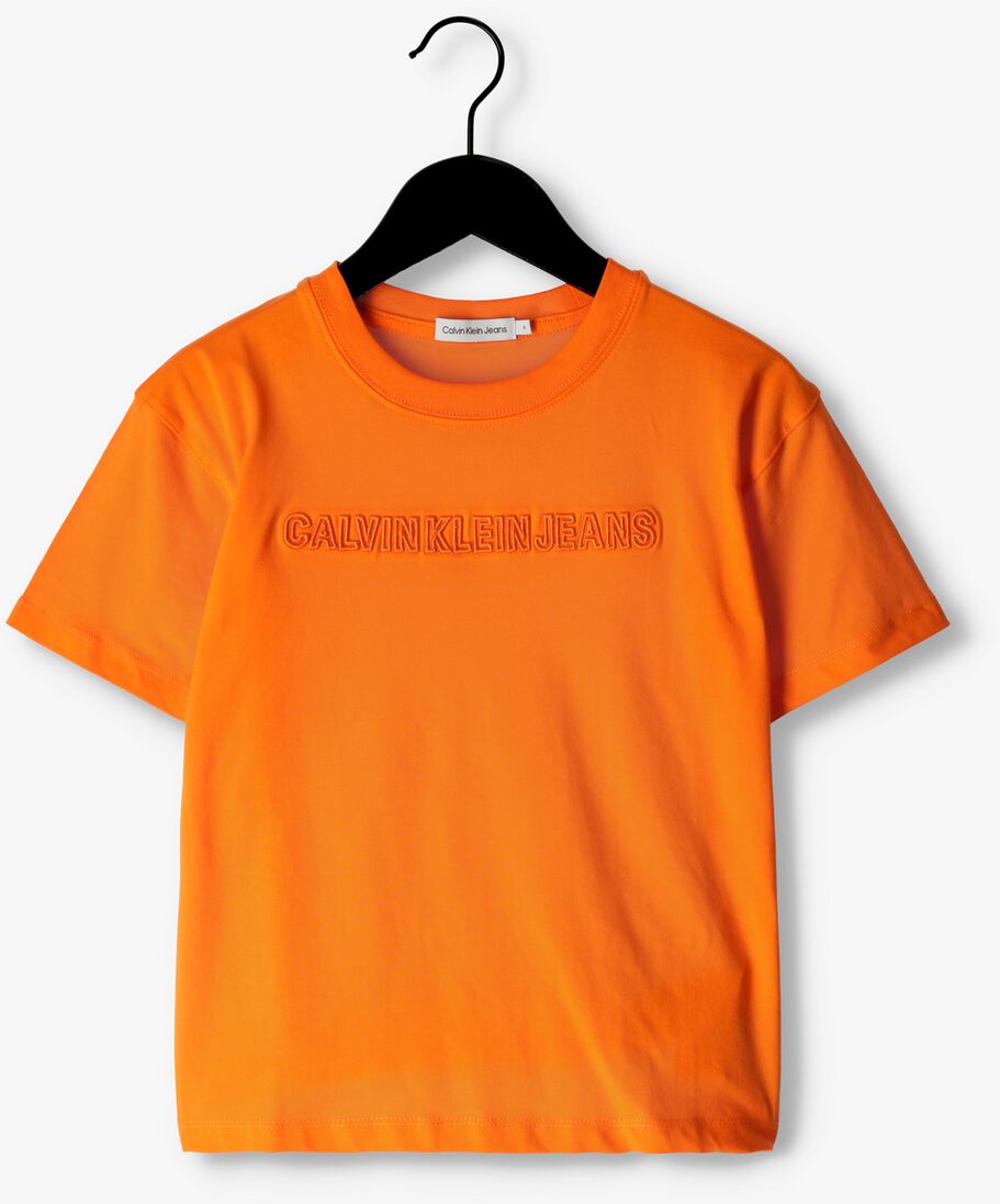 CALVIN KLEIN oranje calvin klein t-shirt raised embro logo t-shirt