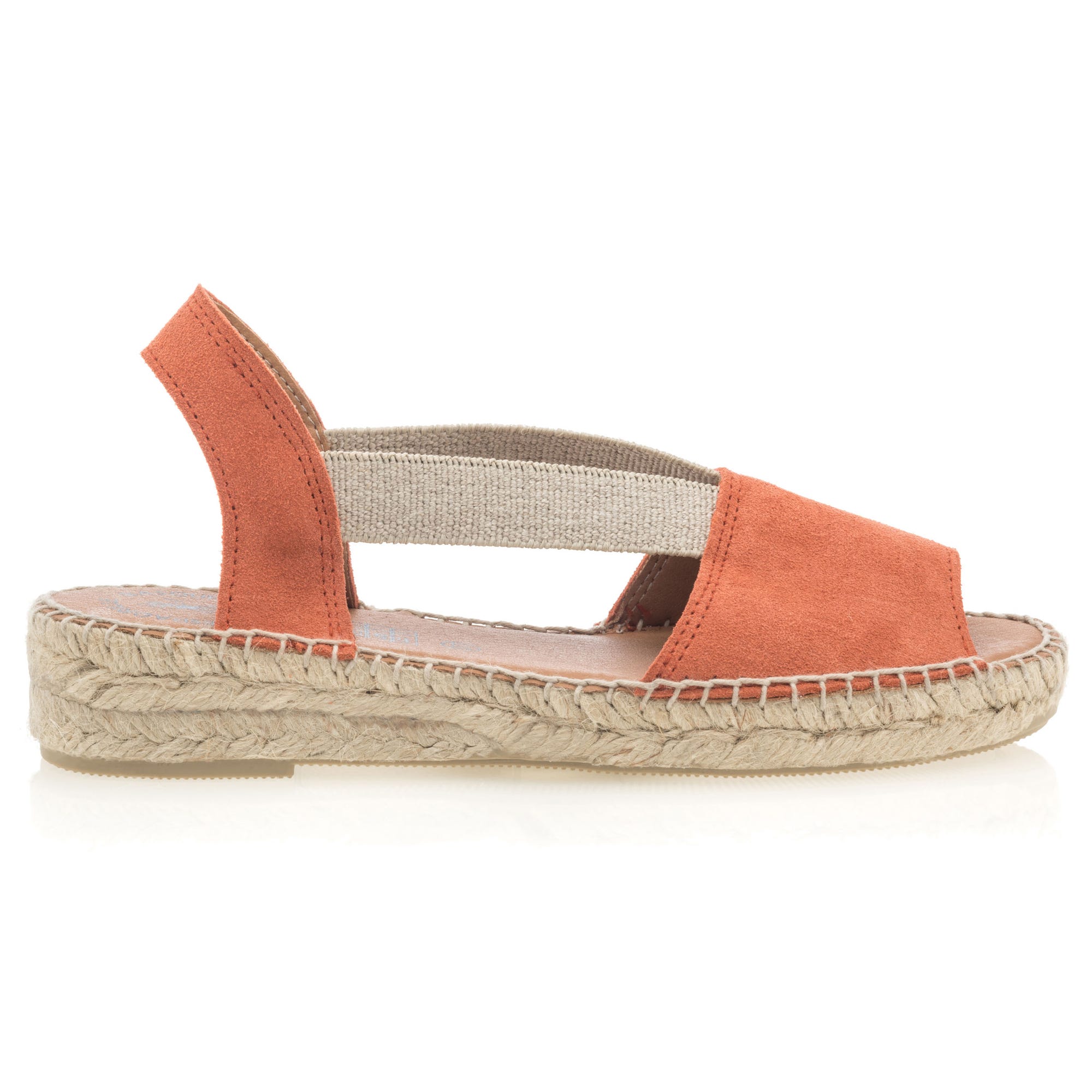 Espadrilles Femme en cuir corail