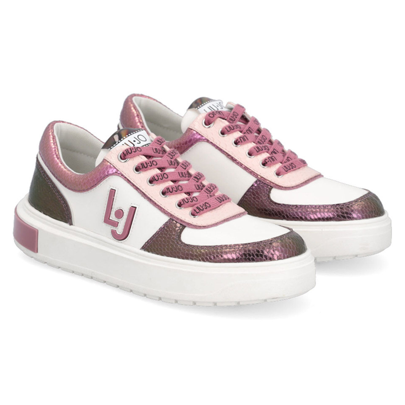 Liu-Jo Sneakers en Cuir Sona blanc/rose
