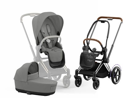 Cybex e-Priam Duovogn, Mirage Grey/Chrome Brown