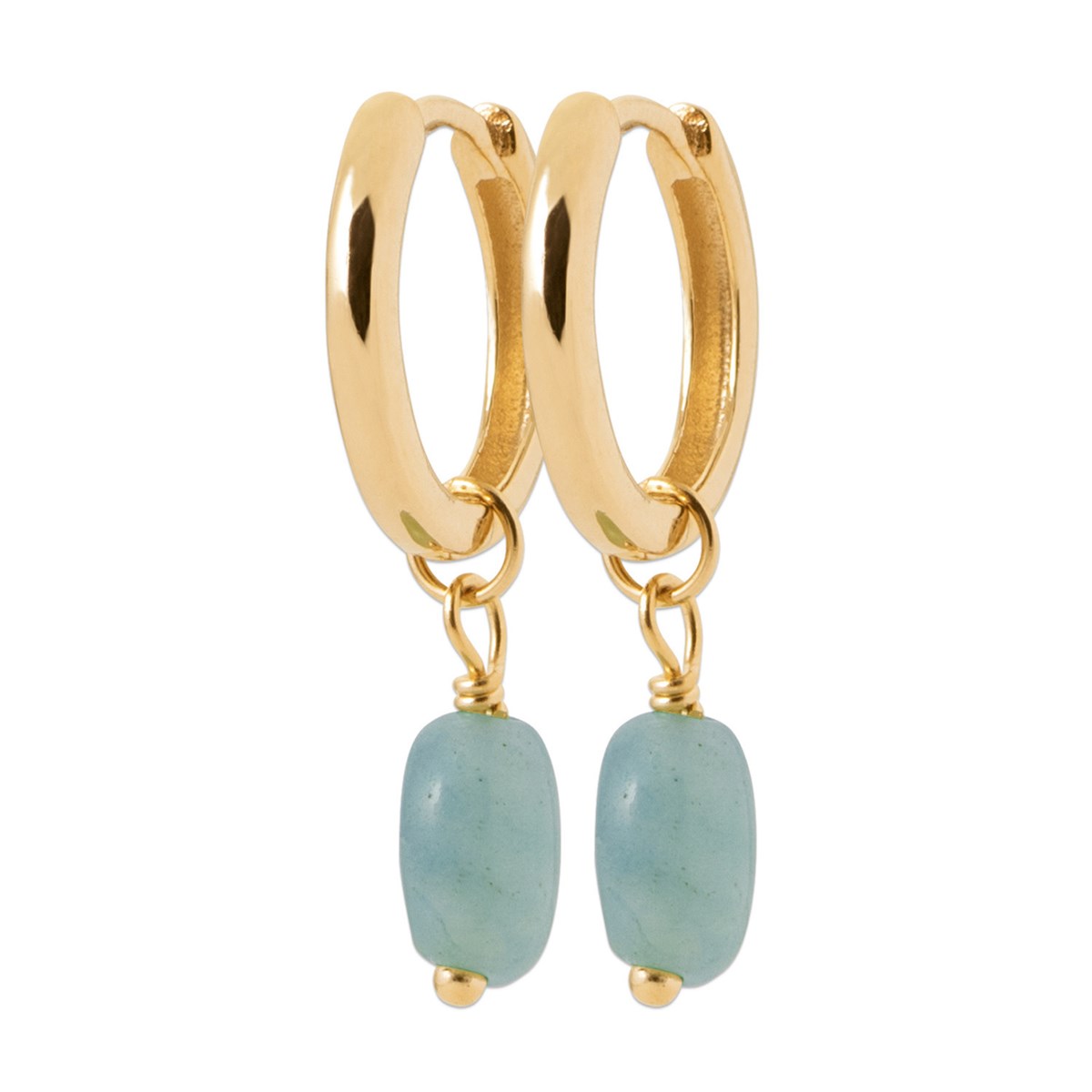 Boucles d'oreilles créoles Brillaxis amazonite