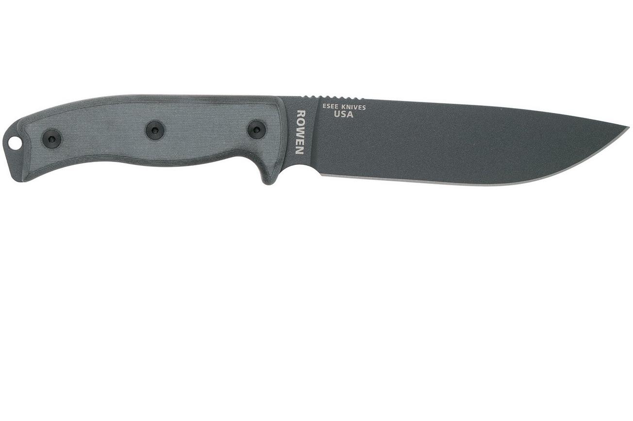 ESEE Model 6 Tactical Gunsmoke, grey handle 6P-TG met zwarte schede   riemclip