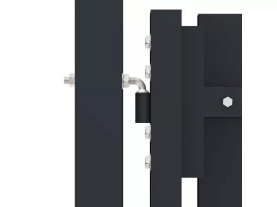 Portail de clôture à double porte Acier 306x125 Anthracite