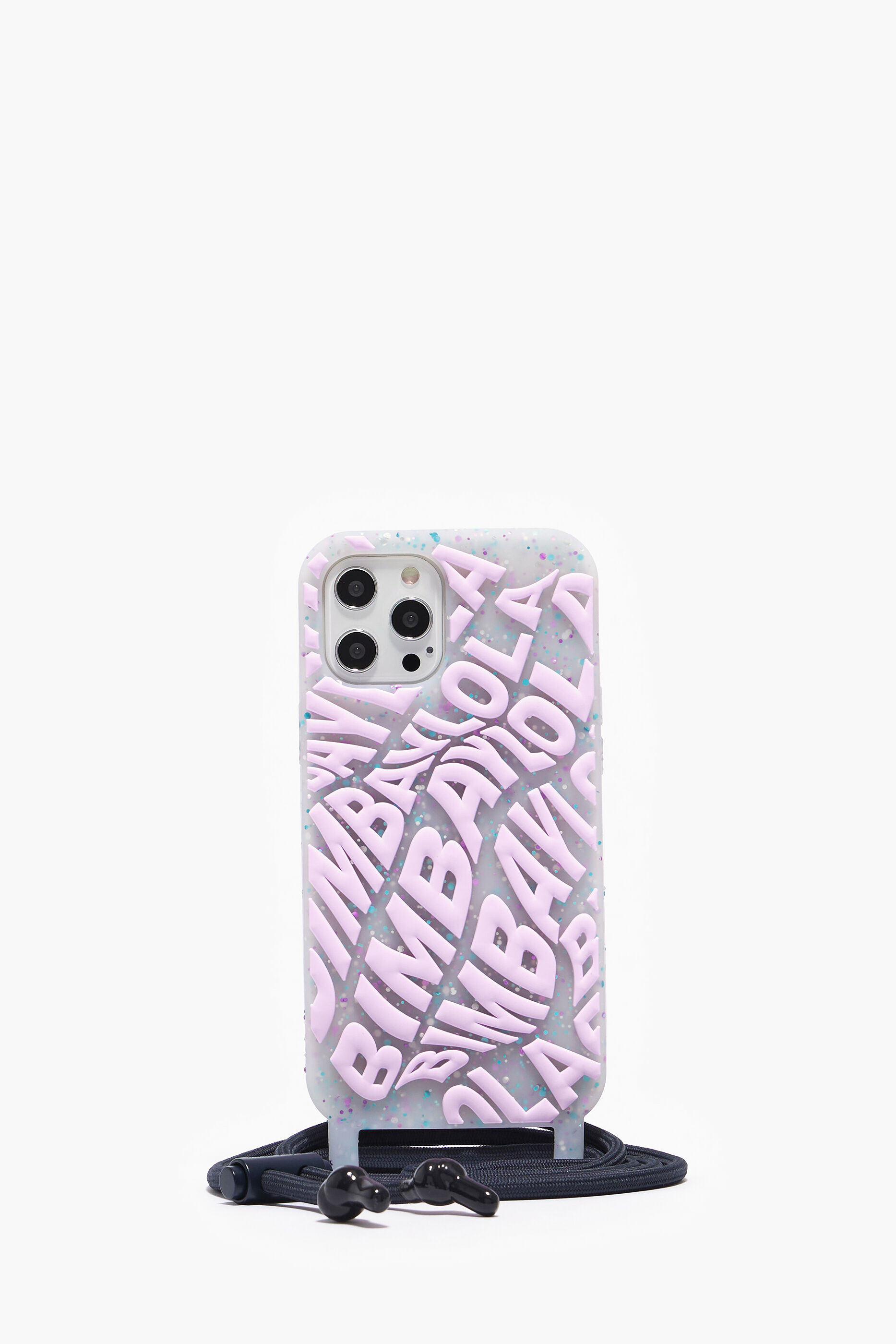 Capa transparente lilás com logo para iPhone 12 Pro Max