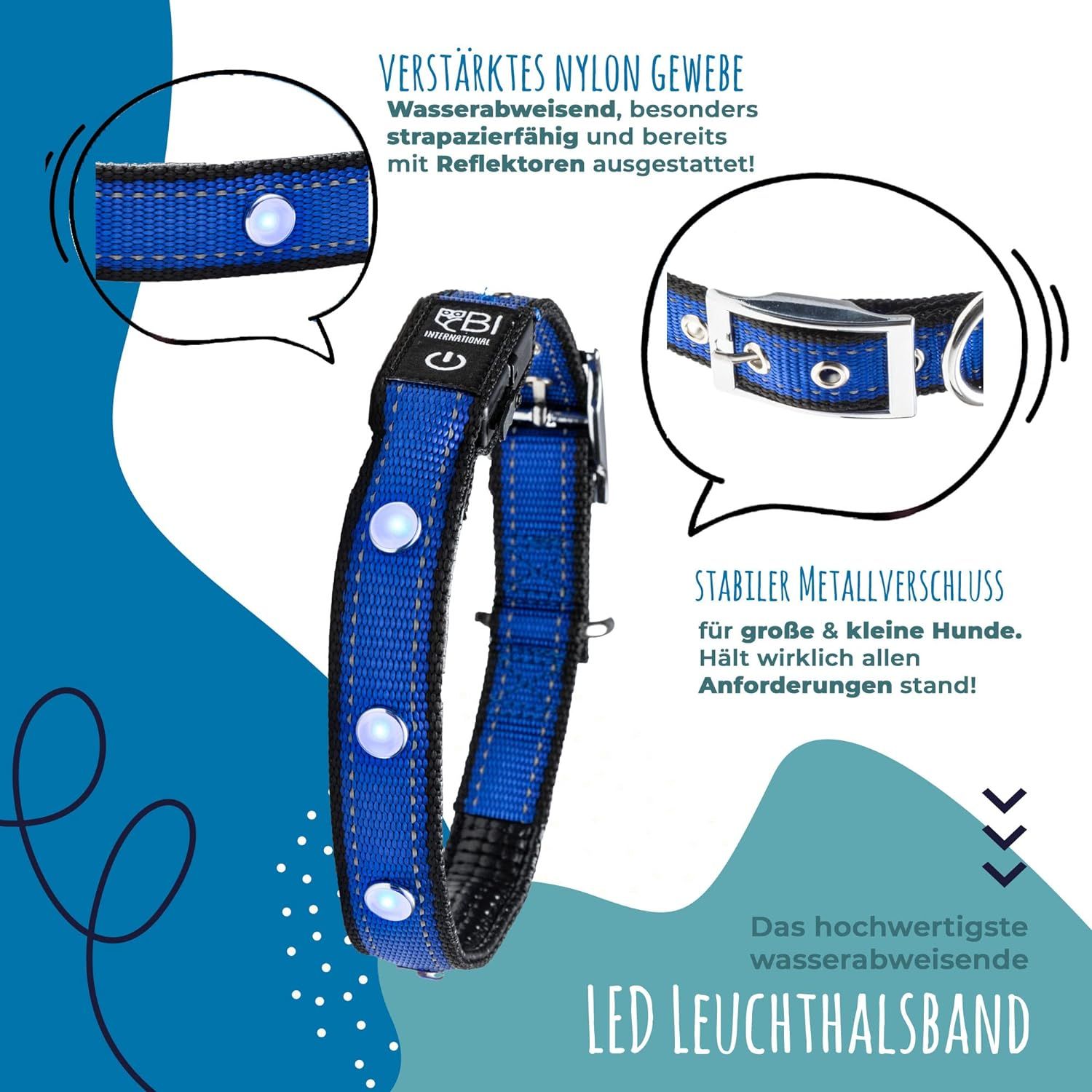 PETSATION Leuchthalsband Hundehalsband