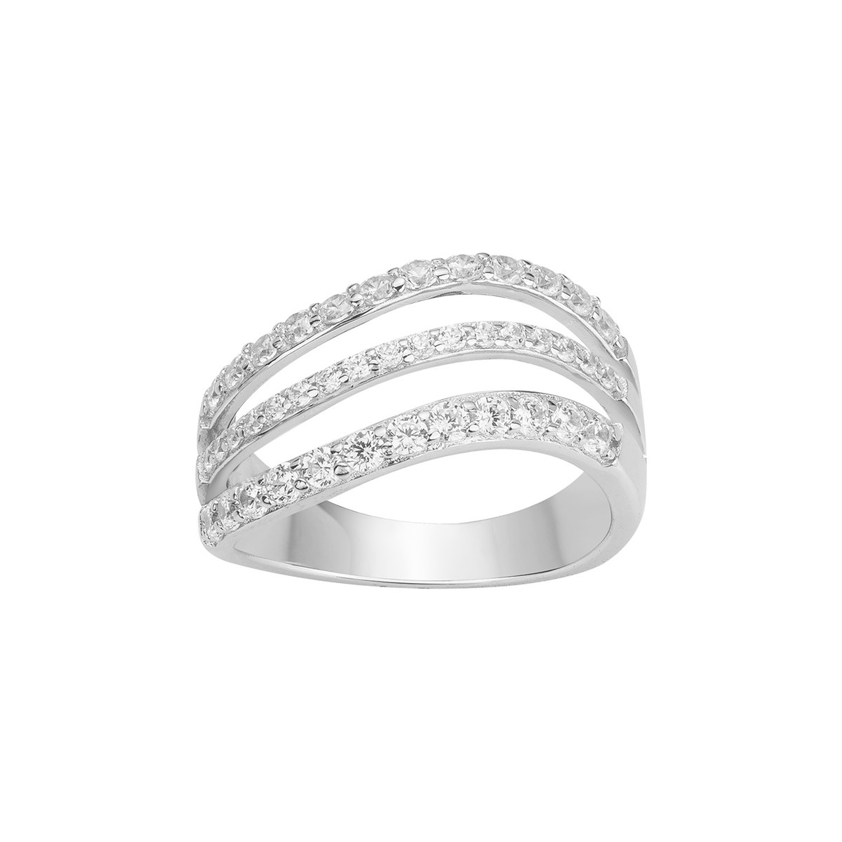 Bague en Argent avec oxyde de zirconium blanc