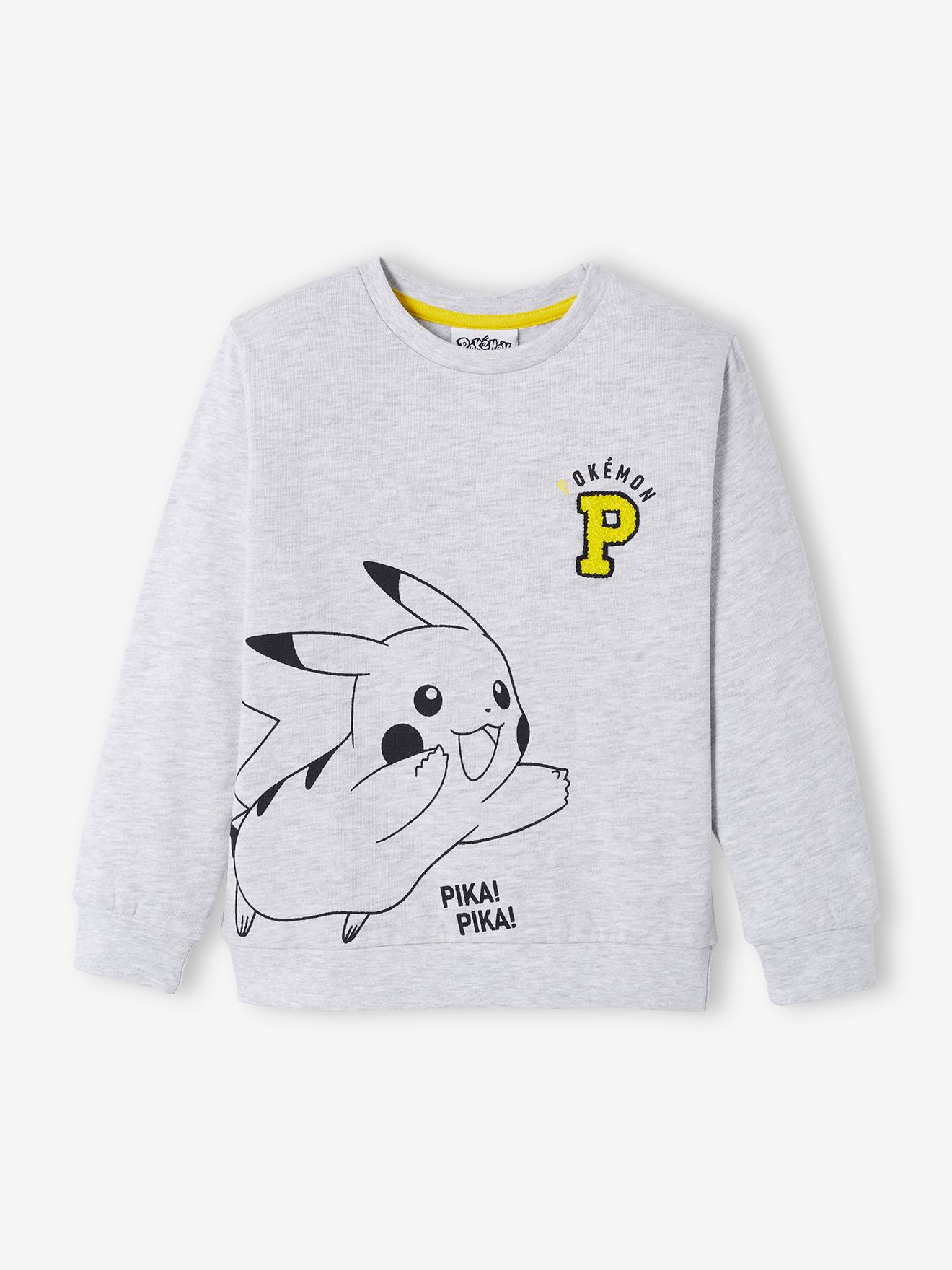 Moletom Pokémon® cinza claro liso com estampas