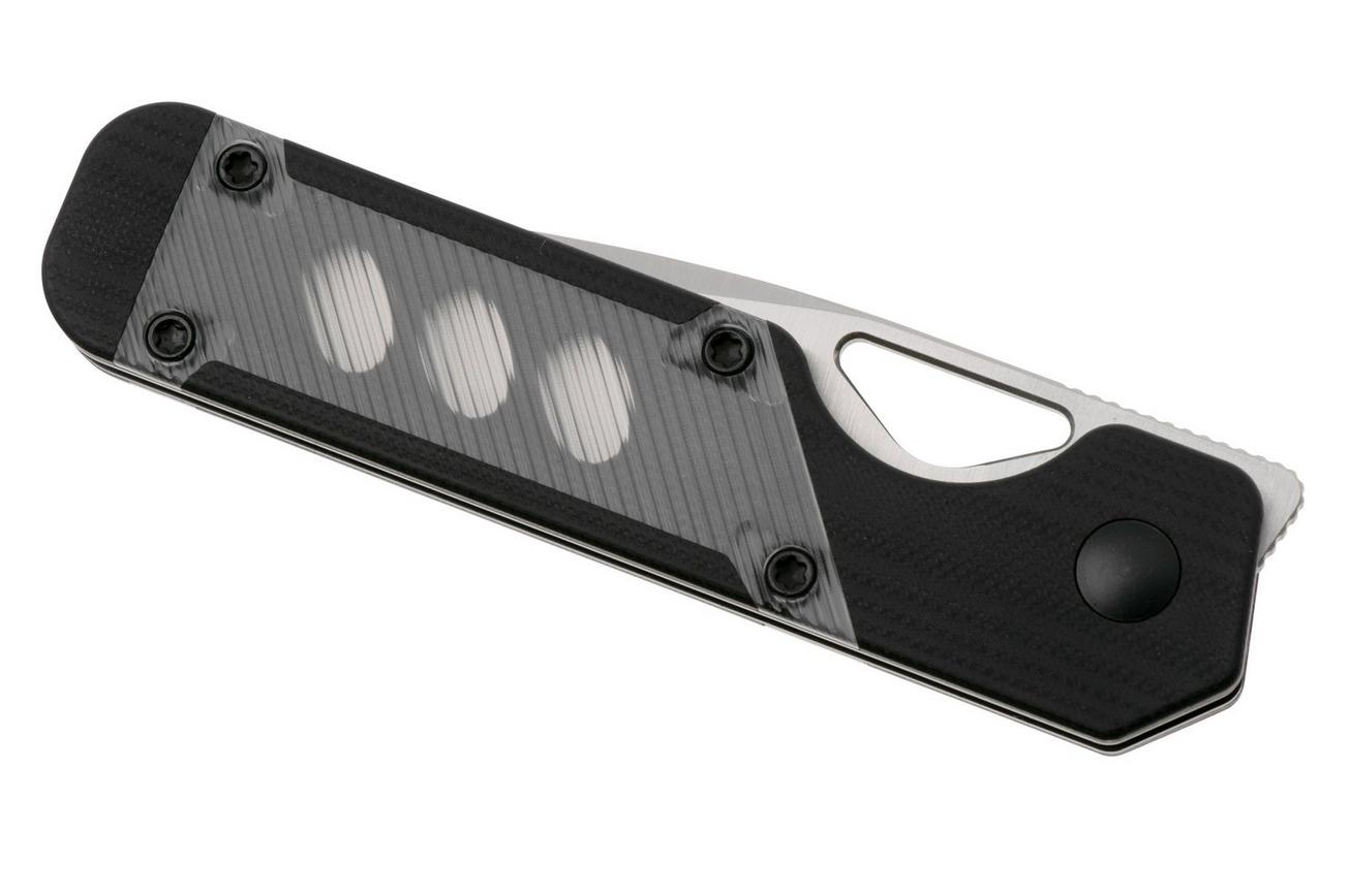 Kizer Vanguard Mini Militaw V3634SA3 Liner Lock, Satin Nitro-V, Black G10, Acrylic Inlay, zakmes, Jonathan Styles design