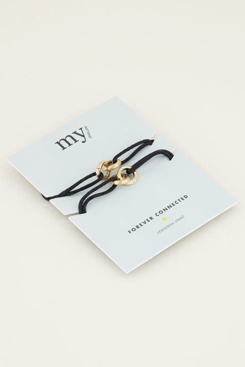 Zwarte forever connected armband