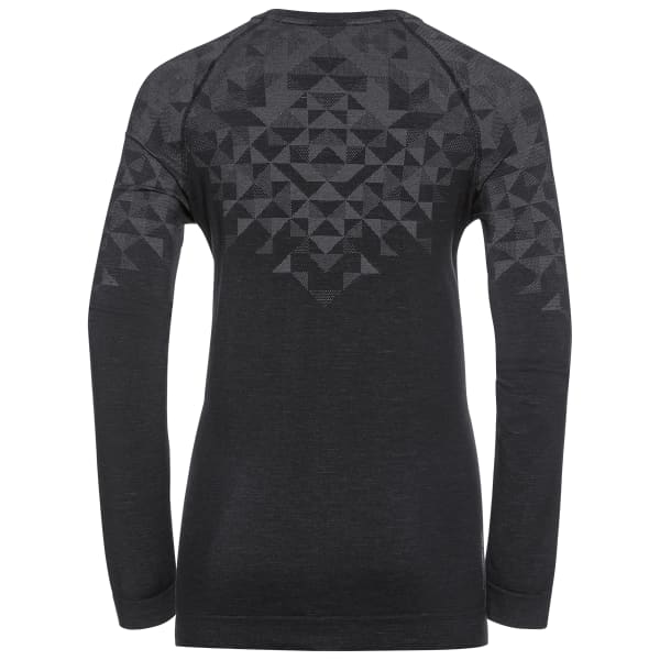 T-shirt thermique ODLO BL TOP CREW NECK L/S KINSHIP PW 200 W BLACK MELANGE