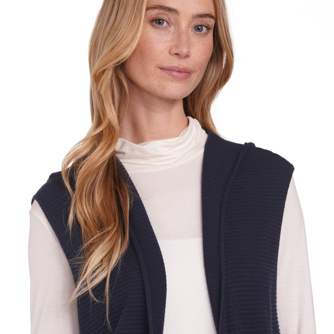Gina Benotti Damen Strickweste mit Schriftzug dunkelblau