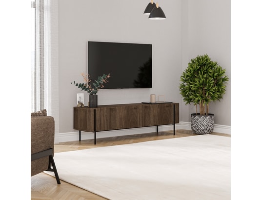 CONCEPT1 - Meuble TV Herman - Noyer 160 x 45,6 x 31,4