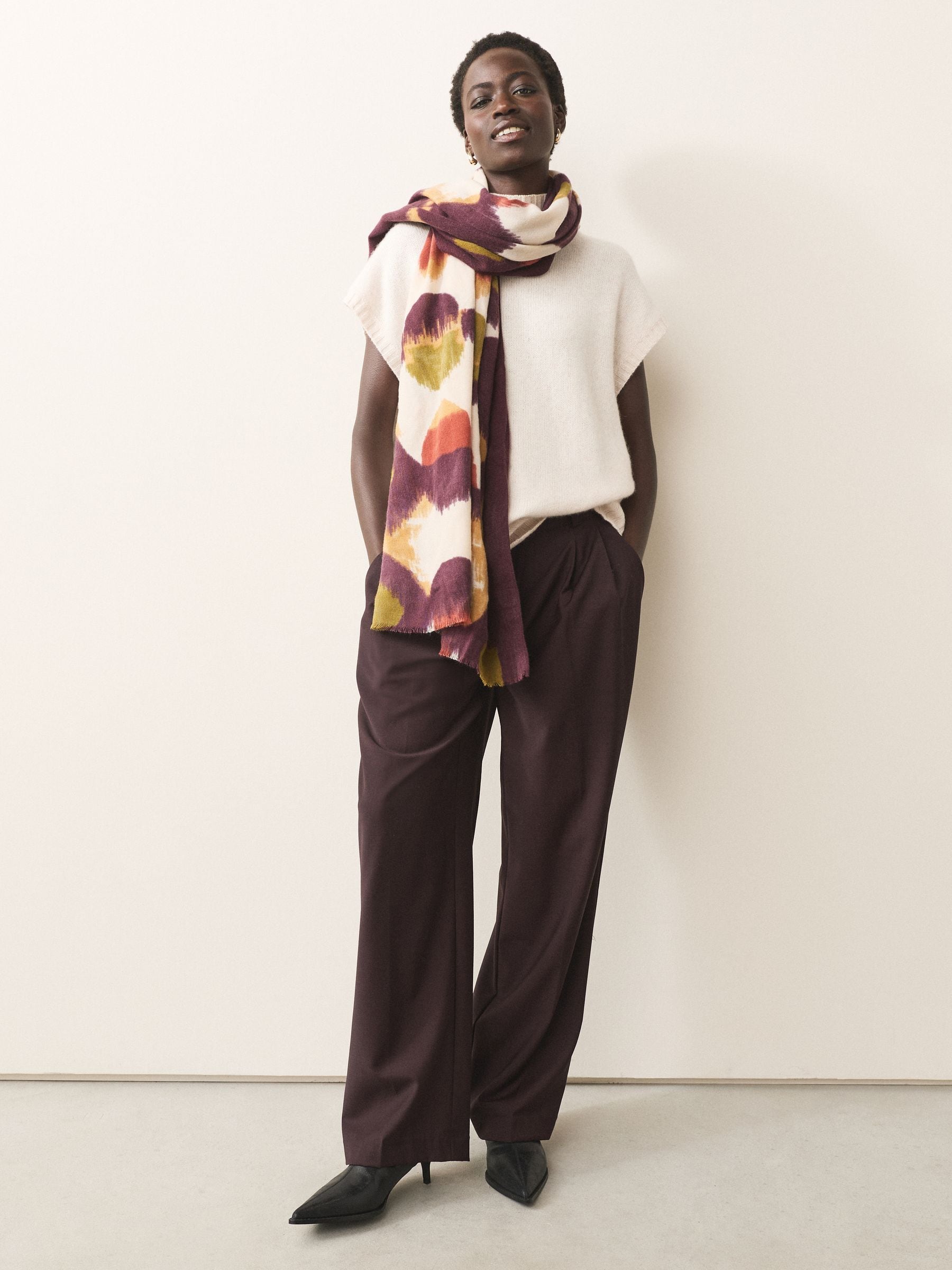 Bordeauxrood - Midweight Woven Blanket Scarf