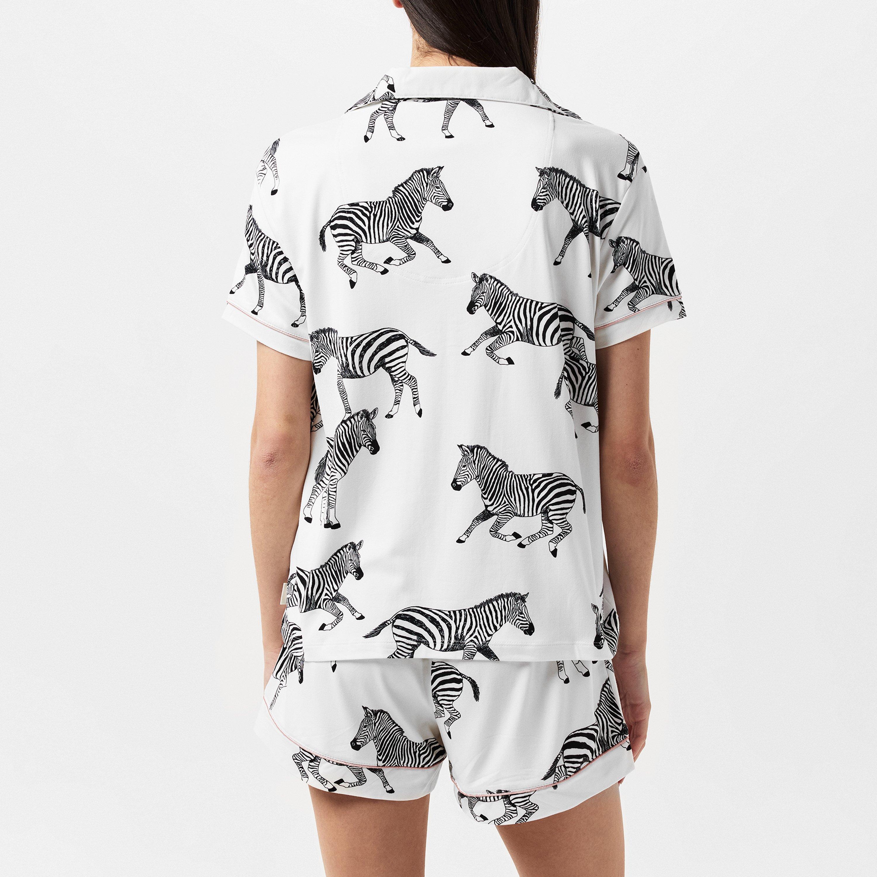 Chelsea Peers Zebra Print Short Pyjama Set