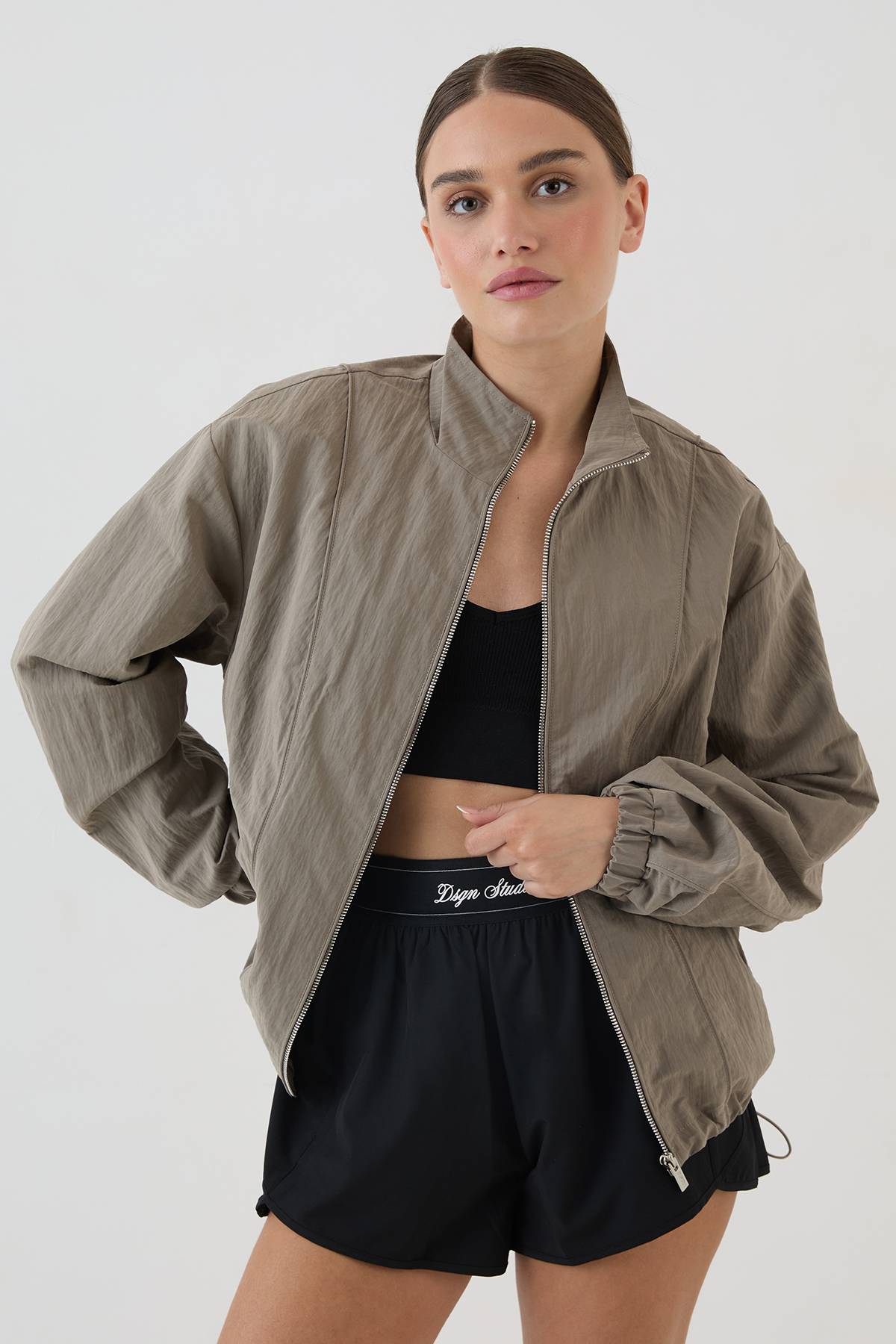 Veste À Col Montant Effet Peau De Pêche Dsgn Studio