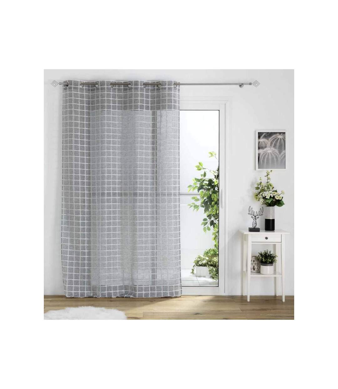 Rideau Voilage à Œillets Karrona 140x240cm Anthracite