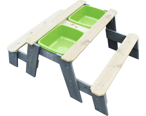 EXIT Aksent zand-, water- en picknicktafel met 2 banken, 94x121x50 cm, grijs