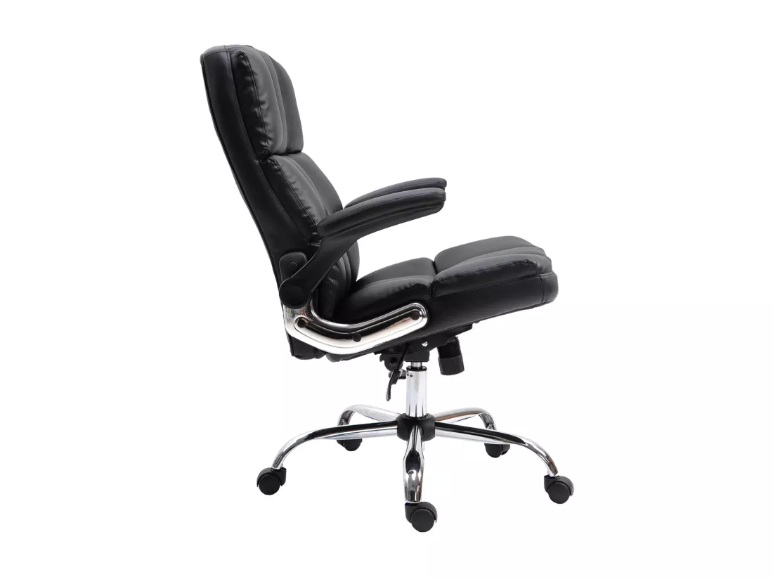 Chaise de bureau MCW-J21, similicuir noir