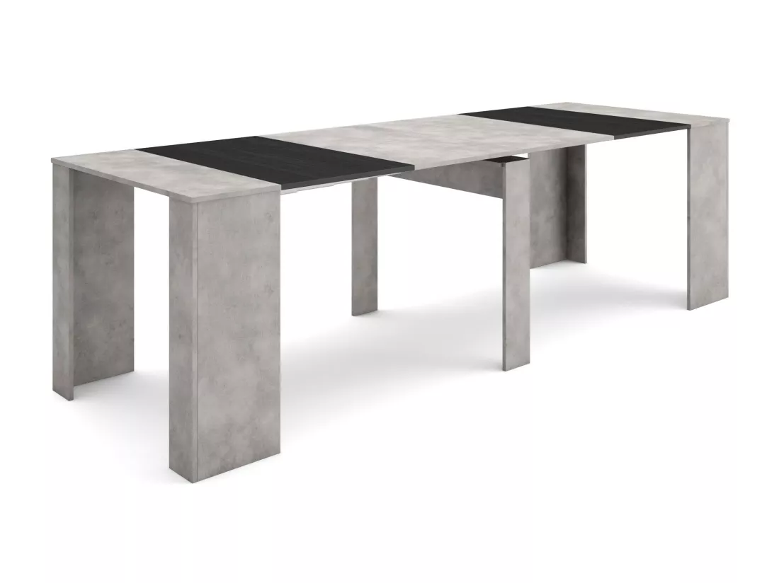 Table console extensible, 260, Pour 12 personnes, Table à Manger, Ciment
