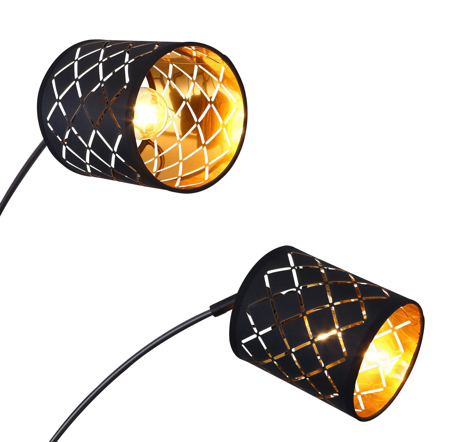 CLARKE Stehlampe schwarz 15229S4,B/H/T: 85 x 204 x 130 cm, Metall, Textil