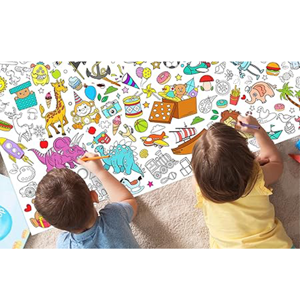 (30x300cm) Papier Dino Ausmal Tischdecke Kinder Party Deko Einweg Zeichnungs Tisch Tuch - Dinosaurier