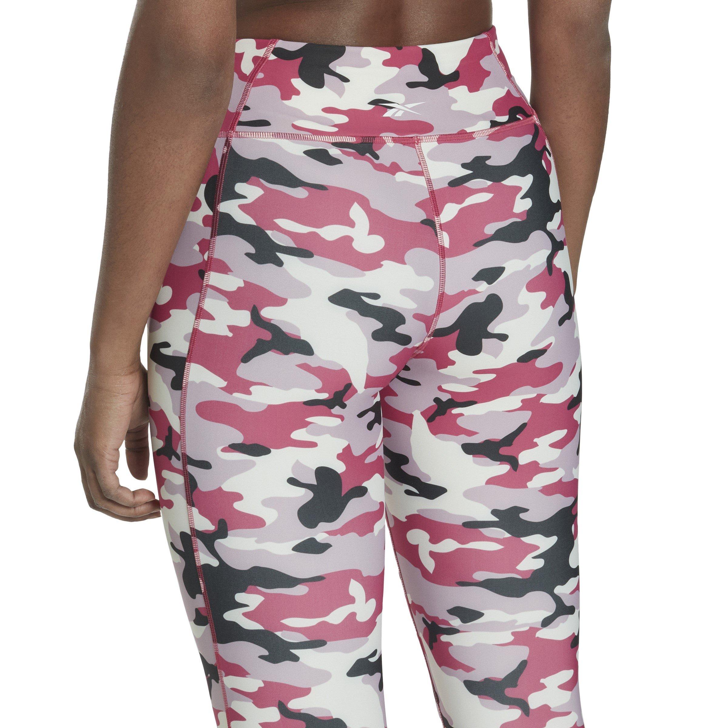 Reebok Lux Bold Camo Print Leggings Womens Gym Legging