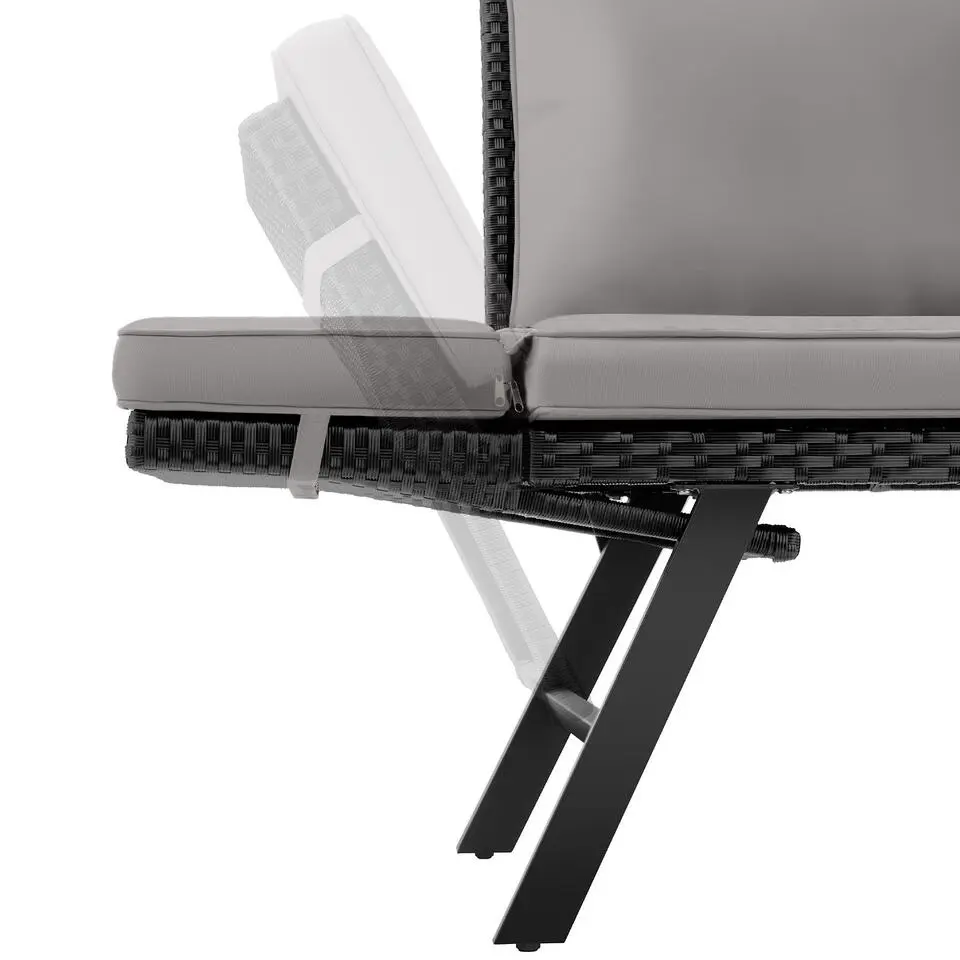 tectake - Wicker-loungesofa Sintra, verstelbare armleuningen, 2in1