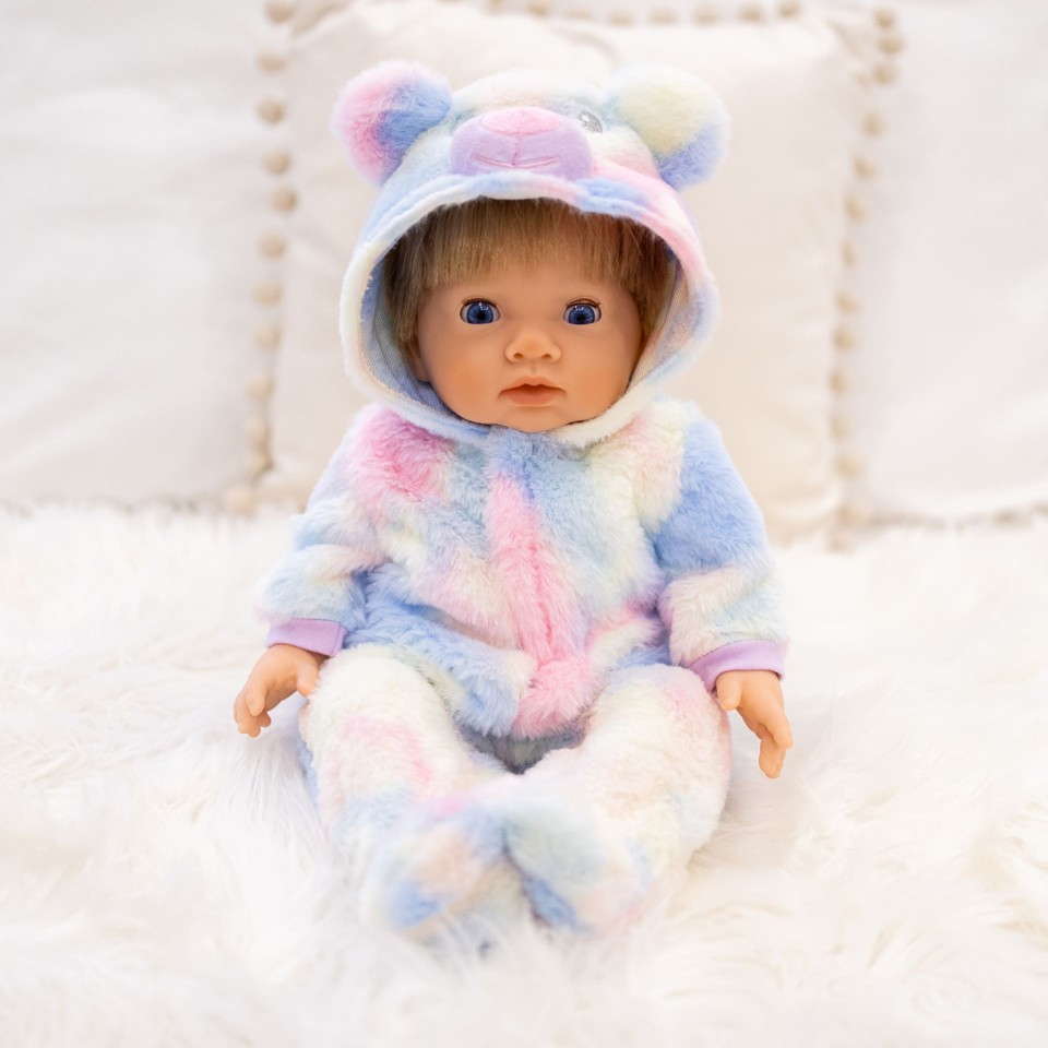 Tiny Treasures - Regnbuefarvede bamse-heldragt