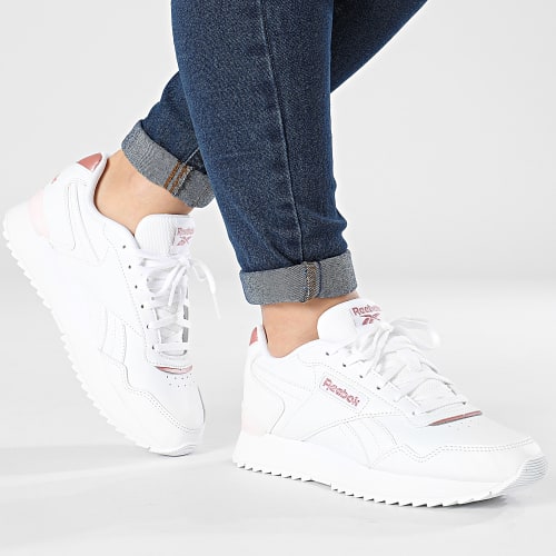 Baskets Femme Reebok Glide Ripple Clip 100032991 White Rose Gold Porcelain Pink