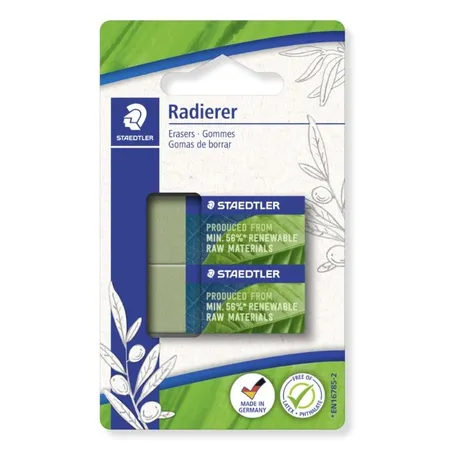 STAEDTLER® Radierer aus 56% erneuerbaren Materialien, 2er Packung