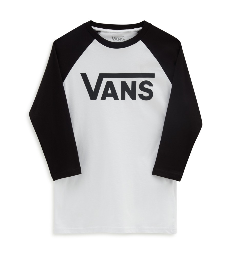 Camiseta Vans Classic Raglan branca e preta