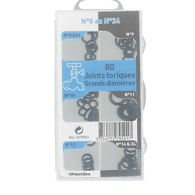Coffret de 80 grands joints torique du n°8 au n°24