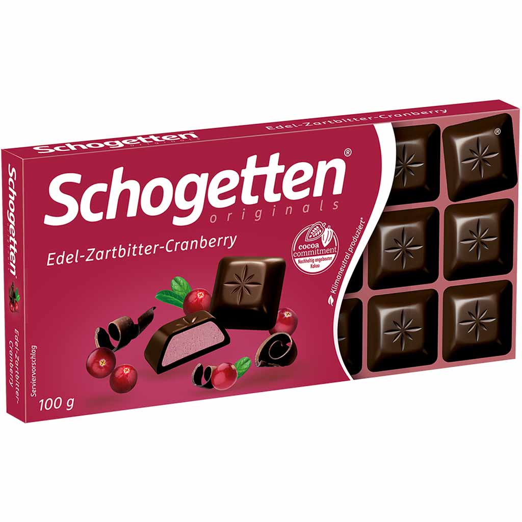 Schogetten Edel Zartbitter Cranberry 100g MHD:30.9.25