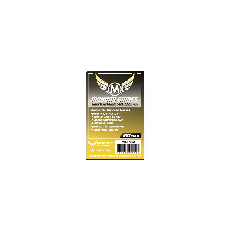 Lot de 100 Protège-Cartes Mini USA 41x63mm