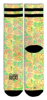 Tropical Vibe - Chaussettes Graphiques Techniques Coolmax - Cyclisme  Running et Sport