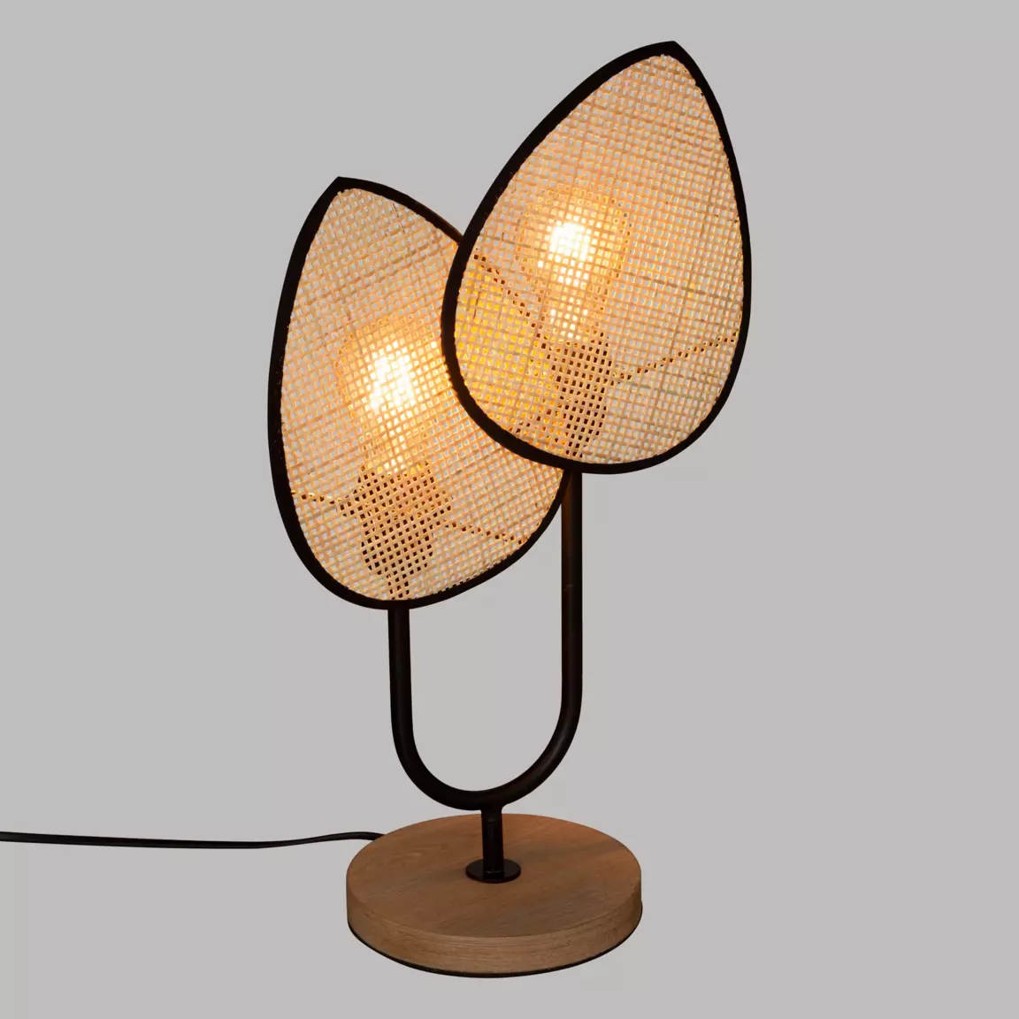 Lampe à poser en rotin (H44 cm) Olme Beige
