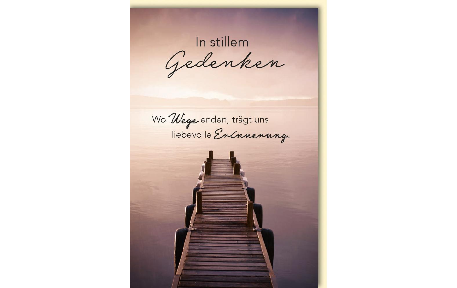Trauerkarte In stillem Gedenken Steg 11.5 x 17 cmBeileidskarte für Aufrichtige Anteilnahme