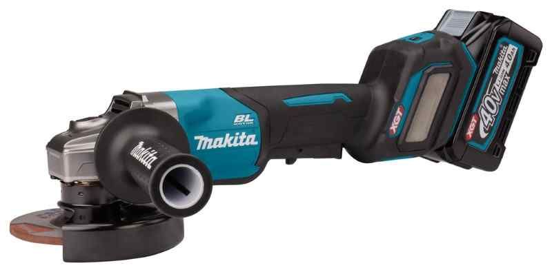 Makita GA032GM201 40 V Max Haakse slijper 125 mm (2x4,0 Ah)  1 snellader, in mbo,x met veiligheidsschakelaar