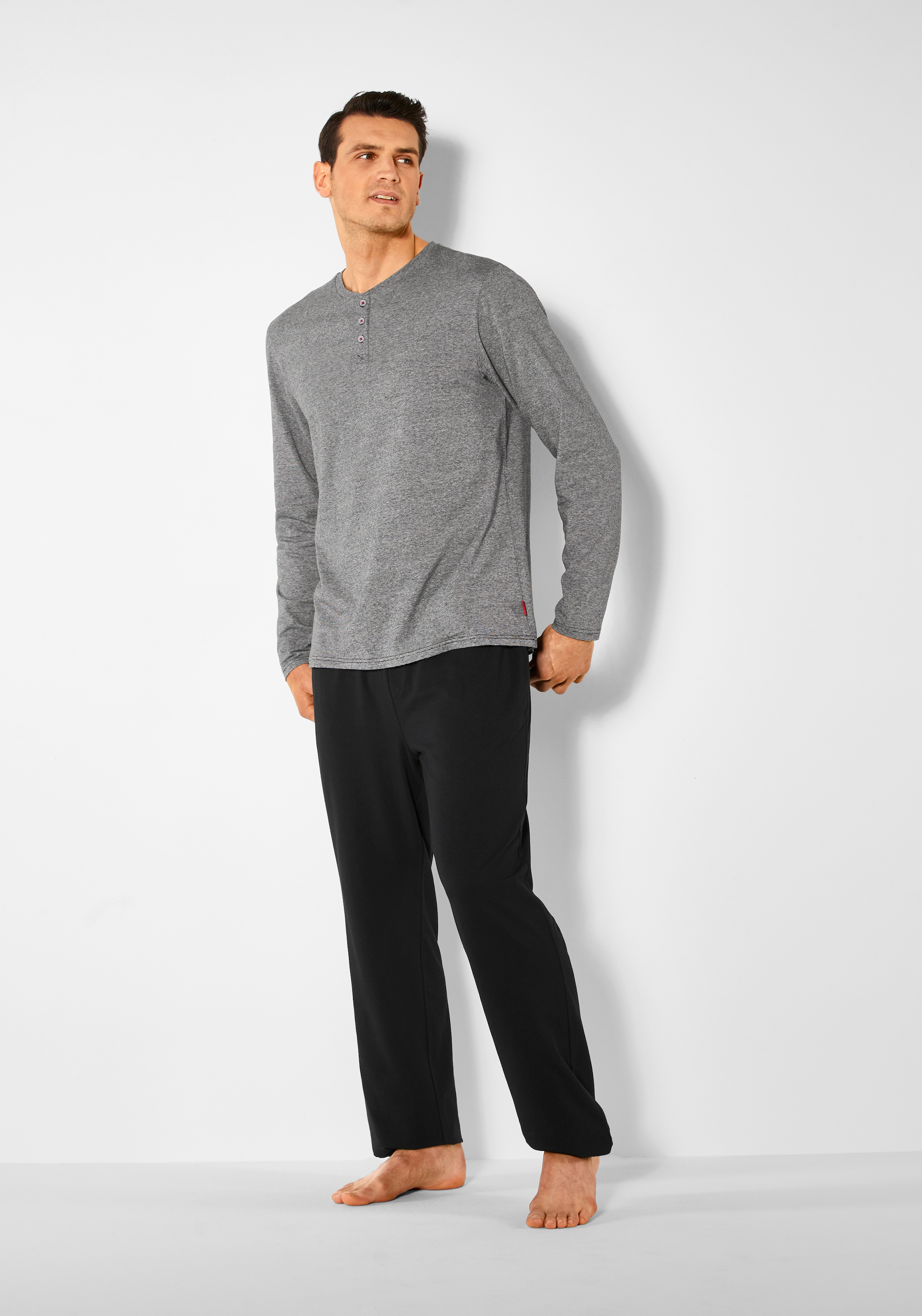 s.Oliver Pyjama, 2 Schlafanzug mit Knopfleiste
