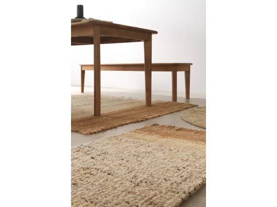 Tapis en jute et laine 60x120 cm