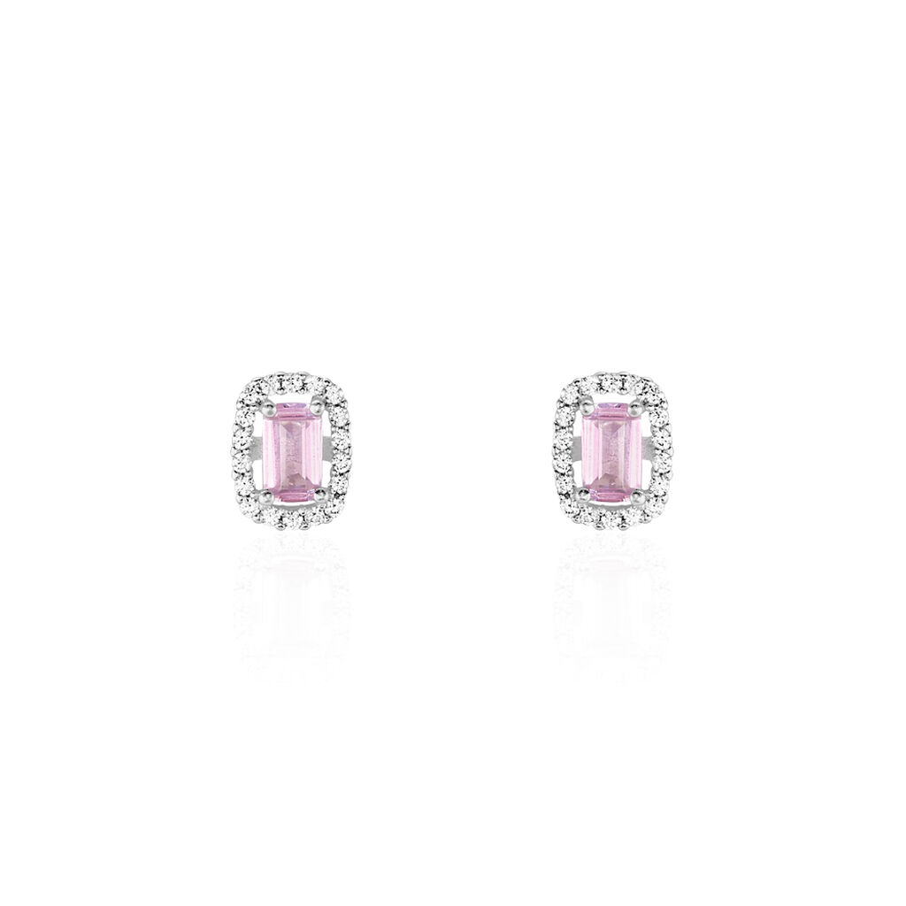 Boucles D'oreilles Puces Aladin Argent Blanc Oxyde De Zirconium