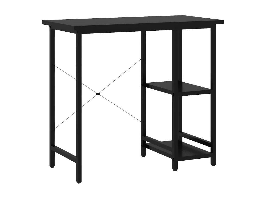Bureau d'ordinateur Noir 80x40x72 cm MDF et métal