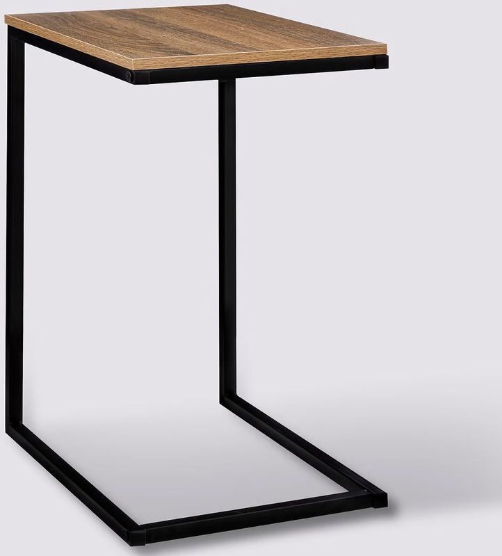 5Five - Bijzettafeltje Chevron - Lichtbruin/Zwart - Hout/Metaal