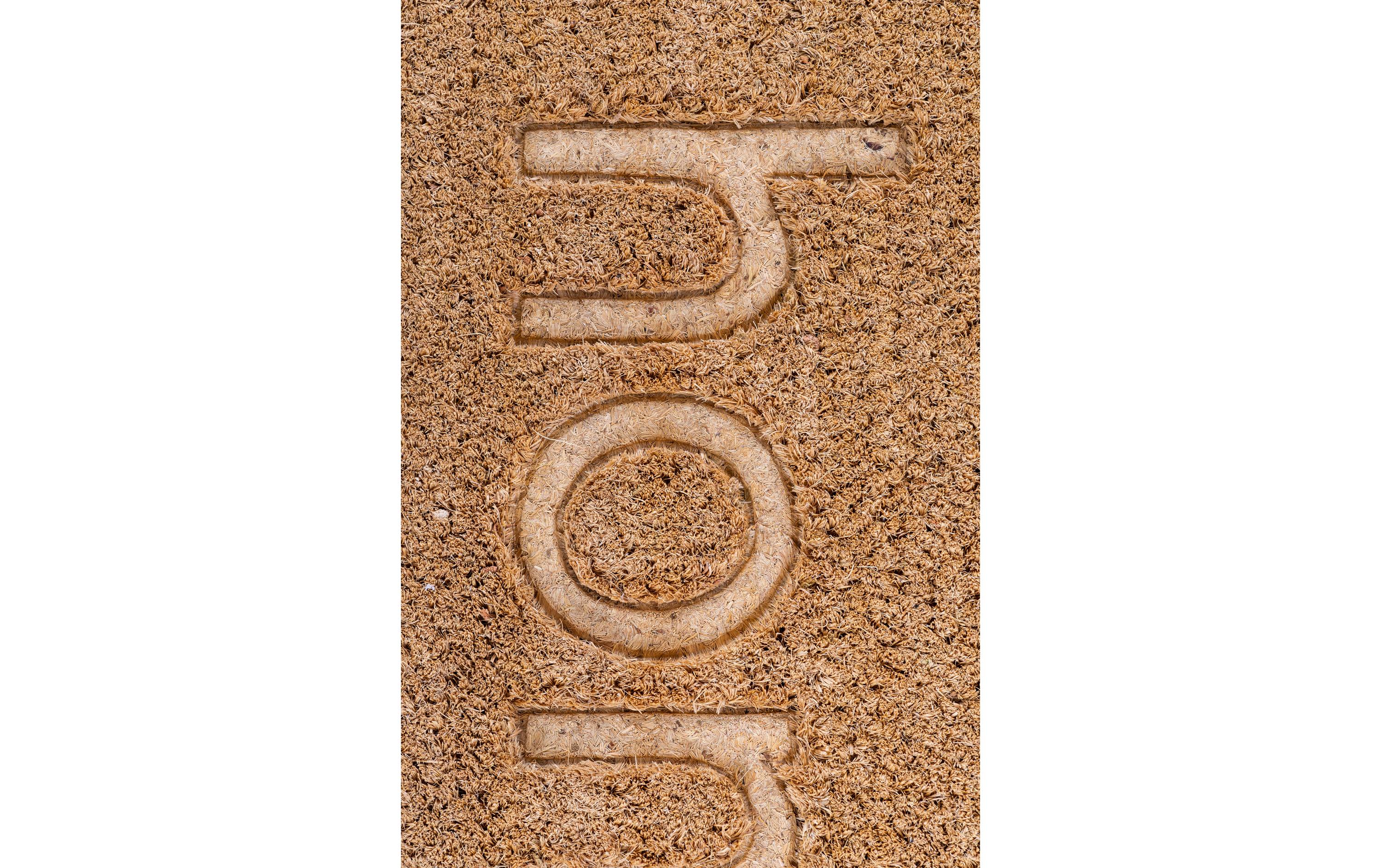 Fussmatte Kokos Heim 60 cm x 40 cmTürvorleger aus Naturfaser im skandinavischen Stil